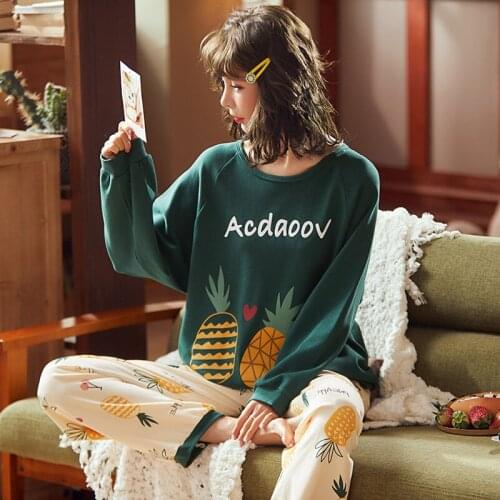 Spring And Autumn Women Full Sleeve Cotton cotton can be worn outside leisurewear suit in the winter