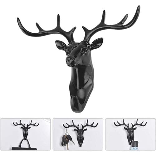 Animals Deer Head Hook Hanger Plastic Rack Holder Wall Mount Home Decor Organizer Hook Hat Towel Key Holder