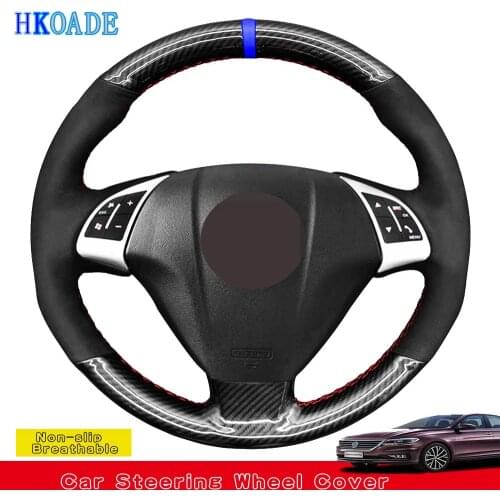 DIY Black Suede Steering Wheel Covers For Fiat Grande Punto Bravo Linea 2007-2019 Qubo Doblo Opel Combo Vauxhall Combo 2012-2017