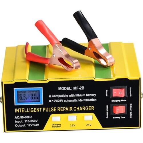 New 12V 24V 10A Car Auto Battery Charger LED Display UK Smart Automotive Truck Motorcycle Car Charger