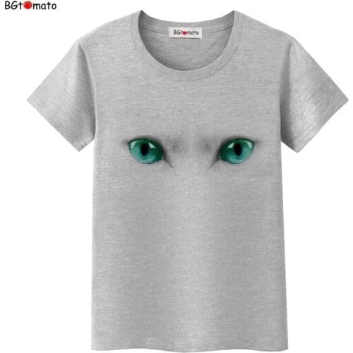 2021 Big Blue cat eyes t shirt women super fashion creative cool shirts Good quality brand shirt trend tops
