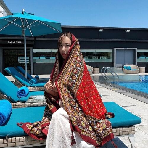 New fashion womens fashion temperament wild holiday summer shawl comfortable soft outdoor print high quality long big sun scarf