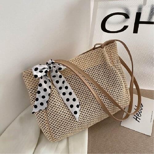 2021 Summer Fashion Straw Female Tote Handbag Ladys Shoulder Large Bags Famous Brand Designer Casual Beach Big Bag