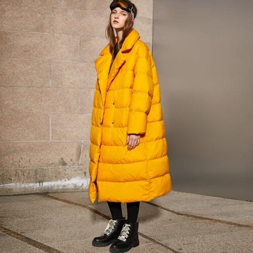 Winter 7XL plus size oversize 90% White Duck down coat female X-Long Down Warm Jacket double breasted thick warm Parkas F193