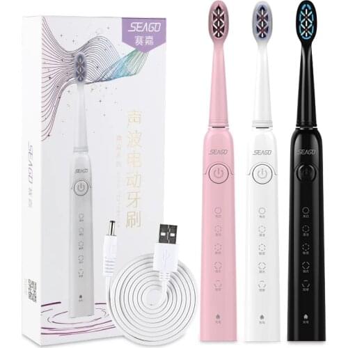 Sonic Electric Toothbrush Sonic USB Rechargeable 5 Modes Smart Ultrasonic Toothbrushes Travel case Oral Care 7pcs brush heads