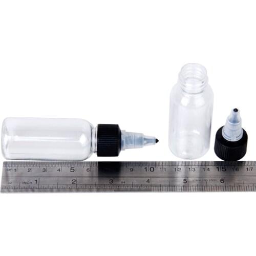 10x Transparent Plastic Empty Bottles for Pigment Green Soap 30ml