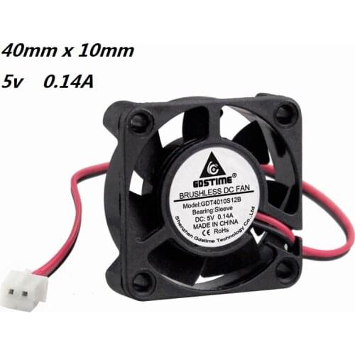 10pcs Gdstime 5V Mini Small 40x40x10mm 40mm DC Cooling Fan 2.0-2pin High Speed 4cm Brushless Cooler 4010 Sleeve/Oil