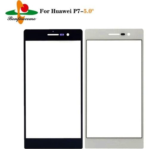 10Pcs\lot Outer Screen For Huawei Ascend P7 P7-L10 P7-L00 P7-L05 Front Touch screen Panel LCD Display Out Glass Lens Replacement