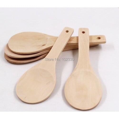 120pcs Wooden Spoon Eco-Friendly Rice Scoop Food Spoons Spatula Plane Kitchen Utensils Cooking Tools