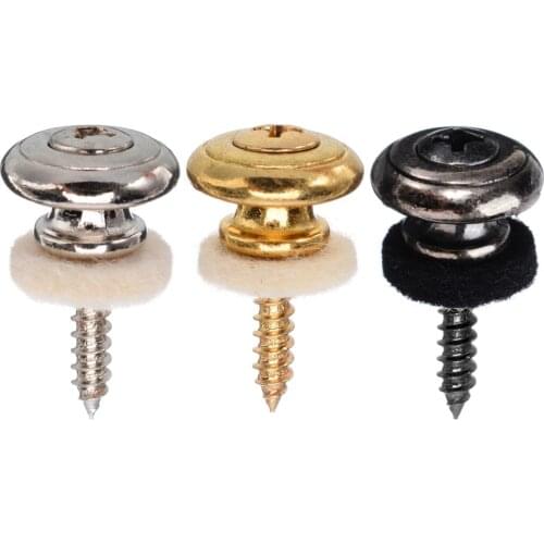 2pcs/set Silver/Gold/Black Chrome Copper Mushrooms Heads Guitar Strap Locks Pins Buttons Guitar Accessories New