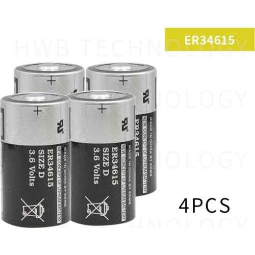4pcs EEMB ER34615 3.6V 19000mAh D type lithium battery Intelligent water meter instrument battery Free Shipping
