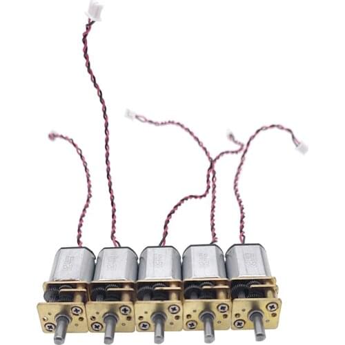 5Pcs G12-N20 Micro Metal Gear Motor with Gearwheel DC Motors Reduction motor D shaft 3V-9V rated voltage 6V rated speed 66RPM