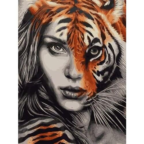 5D diamond painting Full square wall stickers Cuadros Cross stitch kit haft diamentowy set tools Cartoon Mosaic animal tiger art