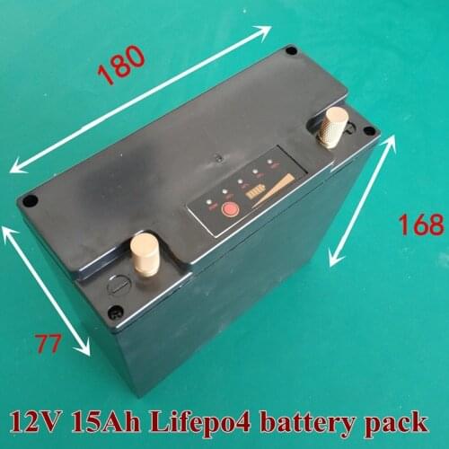 24v 15ah Lifepo4 Battery USB Port Power LCD BMS for 650w Inverter Solar Ebike Bicycle Mower Wheelchair Golf Cart Lamp + Charger