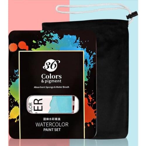 Watercolor Paint Set With Paint Brush 50 Pcs Solid Watercolor for Painting 36 Colors Watercolors Set School/Art Supplies