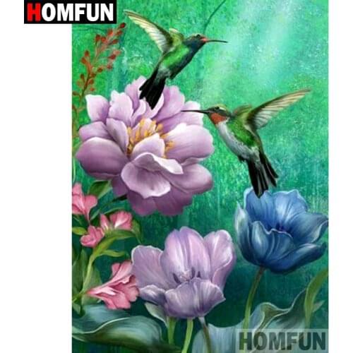 HOMFUN Diamond Painting Cross Stitch "Hummingbird" 5D DIY Diamond Embroidery Full Square/round Rhinestone Of Picture A09235