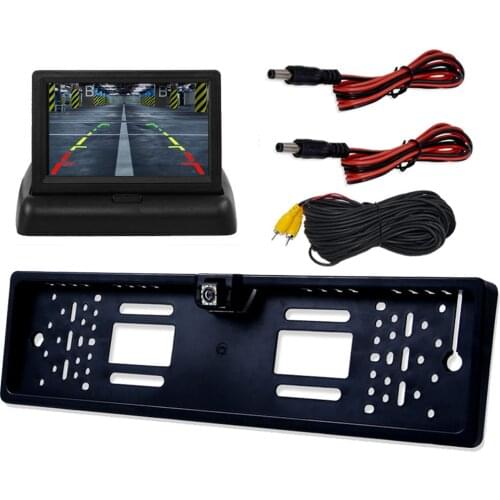 4.3 inch TFT LCD Car Monitor Parking Assistance RU European License Plate Frame Rear View Camera Car Display monitor for auto