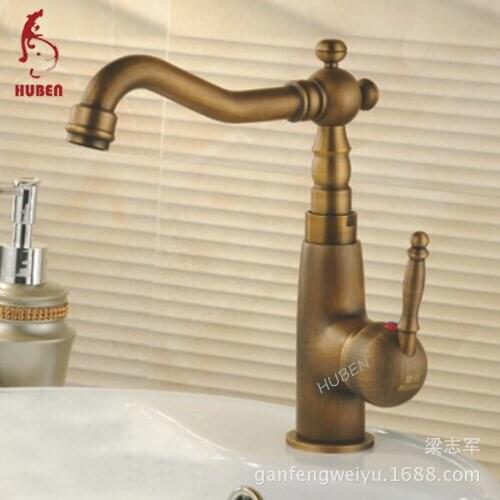Ben Green bronze tiger brushed antique retro faucet hot and cold faucet C entire copper basin taps