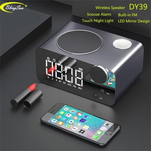 Bluetooth Speaker Handsfree Wireless Stereo Music Player Speakers Support Temperature Display FM Radio TF Line in for Bedroom