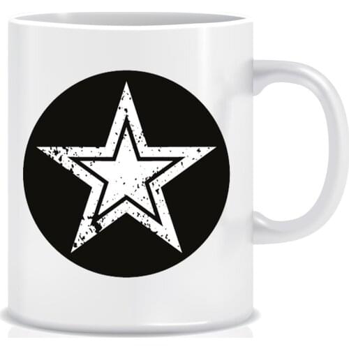 Custog Porcelain Mug Fun Design For Coffee Funny Gifts for Women and Men 12oz Customize Star