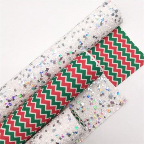 Two Sides Silver Iridescent Chunky Glitter Vinyl Fabric Sheet Felt Backing with Printed Arrows Leather Faux Vinil DIY 6S28A