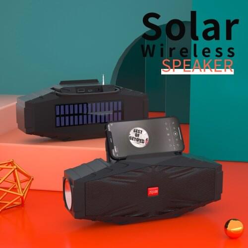 Hot Solar Bluetooth Wireless Speaker Outdoor indoor Sports Audio Flashlight 1200mAh batteries Solar charging TF Radio subwoofer