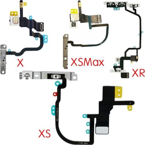 Power Button On/Off Switch Flash Light Mic Flex Cable Replacement Parts For iPhone X XR XS Max