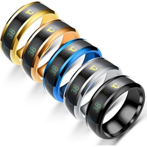 Temperature Ring Titanium Steel Mood Emotion Feeling Intelligent Temperature Sensitive Rings For Women Men Waterproof Jewelry