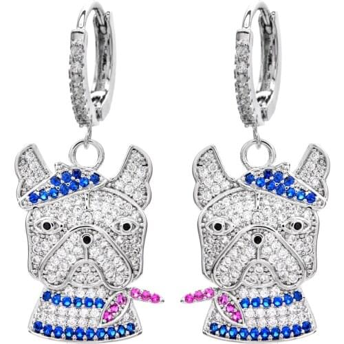 High Quality Dog Fashion Zircon Earrings, Deluxe Jewelry Gifts for Women/Girls Wedding Brides ER-334