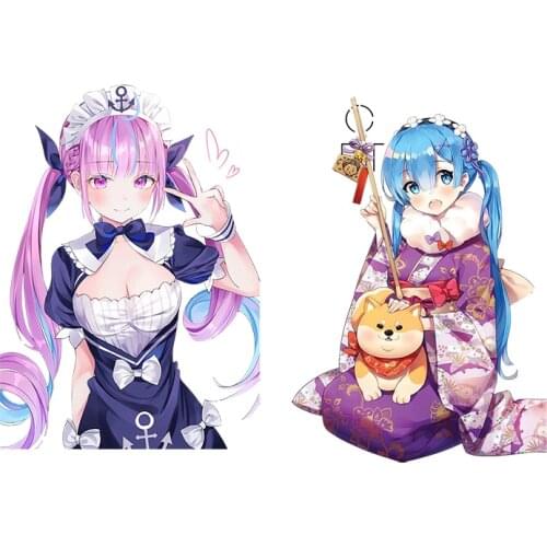 Three Ratels C482 Anime girl car windshield sticker road bike decal