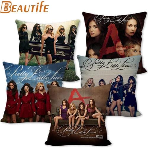 45X45cm Pretty Little Liars Pillow Cover Square Zipper Cotton Linen Fabric Pillow Cases Bedroom Home Decorative Boys Girls Gift