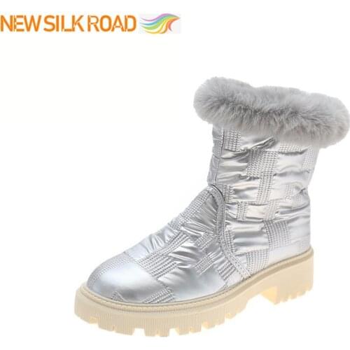 2021 New Arrivals Vogue Boots Water-Resistant Snow Women Warm Fur Water-Proof Ankle Plush Non-Skid Shoes Fashion Booties Ladies