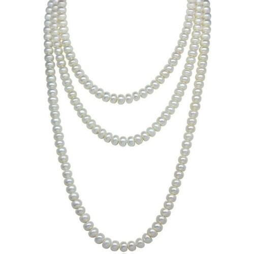 Natural Freshwater pearl necklace long pearl necklaces 90cm Natural Pearls jewelry 3 Rows Sweater chain Mothers day Pendant