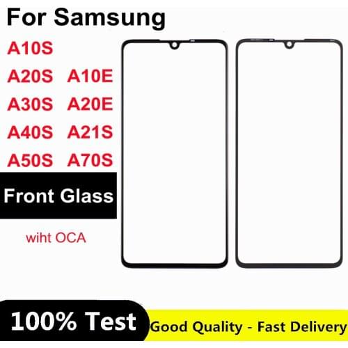 Front Glass Lens For Samsung Galaxy A10s A20s A30s A50s A70s A21s A10E A20E Front Outer Glass Panel Replacement