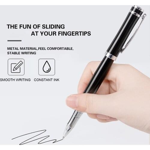 Personalized Gift Pen Metal Pen 1.0mm Black Ink Customized Logo Ballpoint Pens Engrave Logo Company Name School Office Supplies