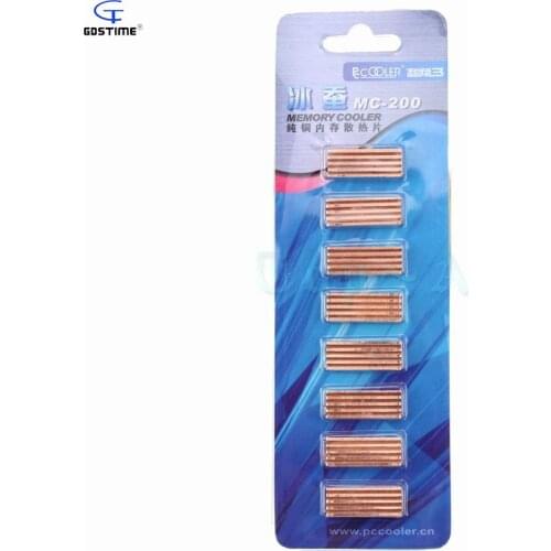 Gdstime 8 pieces/pack MC-200 Memory Cooler RAM Heatsink Pure Copper Radiator Heat sink for DDR DDR2 DDR3 22x8x5mm