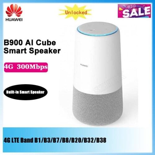 Unlocked Huawei B900 LTE CPE Cube Huawei AI Cube B900-230 4G LTE FDD B1/B3/B7/B8/B20/B32/B38 speaker with built-in Alexa