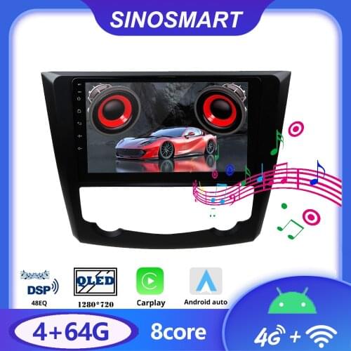 Sinosmart 8 Core,DSP 48EQ Car GPS Navigation Radio for Renault Kadjar 2016 2017 2din 2.5D IPS/QLED Screen