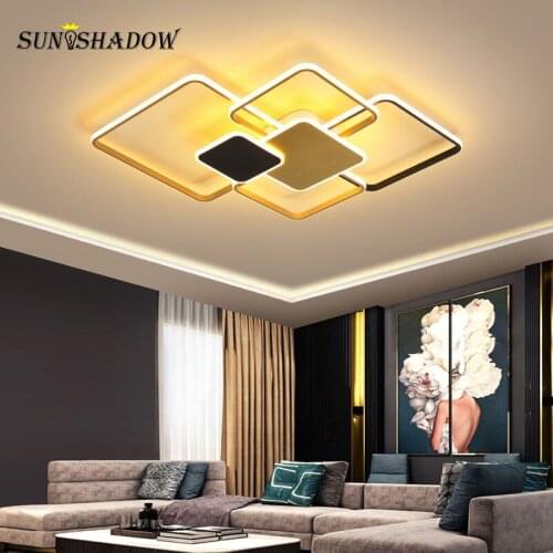 Modern LED Ceiling Light 30W 60W 80W Black&Gold frame Lighting fixtures For Living room Bedroom Dining room Kitchen Lamp