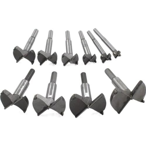 10Pc Wood Auger Drill Bit Self Centering Hole Saw Cutter Woodworking Tools Set 15 20 25 30 35 40 45 50 55mm Hinge Bits