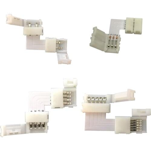 50 PCS LED Connector 10mm L Shape 2pin 3pin 4pin 5pin For Connecting Corner Right Angle 5050 RGB RGBW LED Strip Led Light