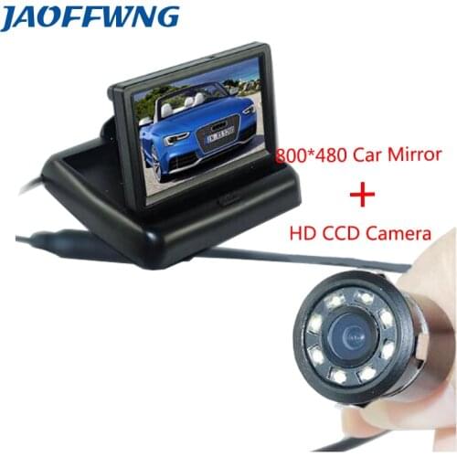 On Sale 4.3Inch TFT LCD Color Car Rearview Mirror Monitor + 8LED Night Vision Car reverse Camera For Car Parking