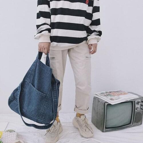 Large Capacity Denim Crossbody Bags For Women 2021 Purses And Handbags Shoulder School Bag For Teen Girl Satchel Sac A Main