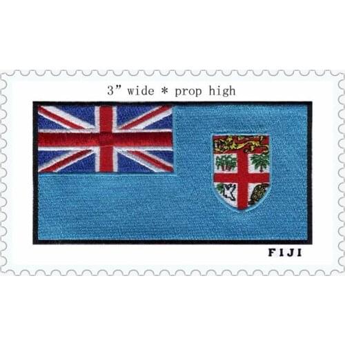 High quality embroidery flag patch of FIJI 3" wide 3d military brand