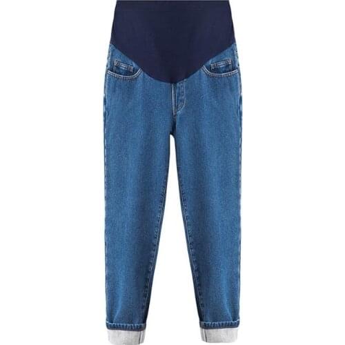 2020 Pregnancy Abdominal Pants Women Jeans Maternity Pants For Pregnant Women Clothes High Waist Trousers Loose Denim Jeans