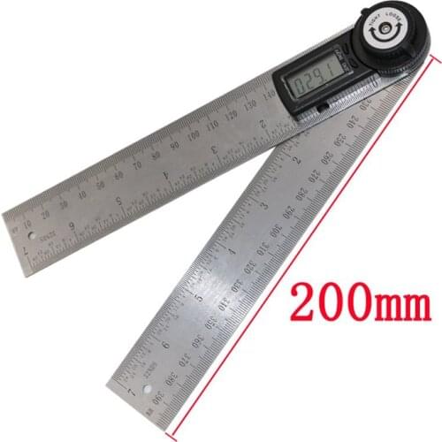 0-200mm 2 in 1 angle measured Hand tools Electronic protractor digital caliper stainless steel 360 degree measuring tool ruler