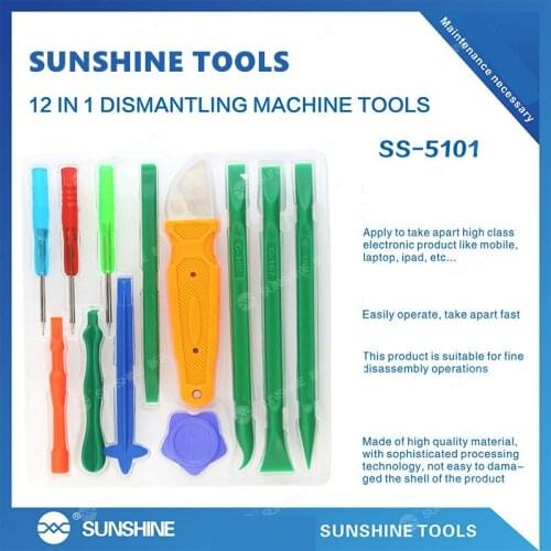 12pcs SUNSHINE SS-5101 Original Screwdriver Tools Set for Smart Phones Professional Repair Tool Kits for IPhone Samsung HUAWEI
