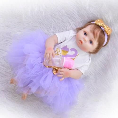 55cm Realistic Reborn 23" Full silicone body handmade Bonecas Vinyl Real touch bebe Dolls birthday XMAS Gift play house toy