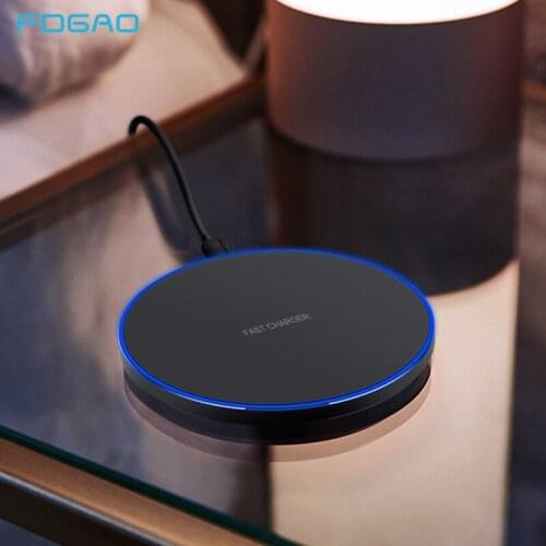 FDGAO 10W Wireless Charger For iPhone 8 X XS XR Qi Fast Wireless Charging Pad for Samsung S10 S9 S8 Huawei P30 Pro Xiaomi Mi 9