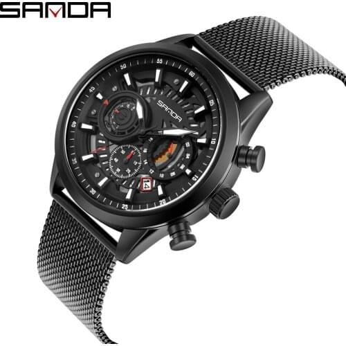 Fashion Sanda Top Brand Luxury Mens Watch 30m Waterproof Date Clock Male Sport Men Quartz Casual Wrist Relogio Masculino